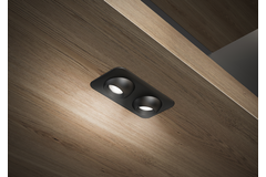 Led focus double carré 24V 1.8W noir 